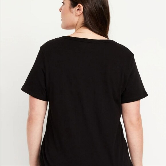 OLD NAVY EveryWear V Neck Slub-Knit T-Shirt Color BLACK JACK Nwt 2x Plus Size - Picture 7 of 12